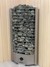 Электрокаменка для сауны и бани угловая 9 кВт Олимпия Плюс (220/380V со встроенным пультом)