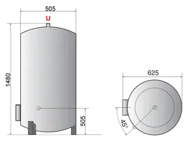 Водонагреватель Ariston ARI 200 VERT 505 THER MO 2.2 кВт, погружной ТЭН, белый