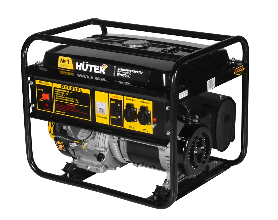 Портативный бензогенератор HUTER DY6500L - [5 кВт / 220V]